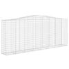 vidaXL Gabione mit Hochbogen 400x50x160/180 cm Verzinktes Eisen