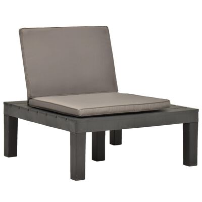 vidaXL Garten-Lounge-Stuhl mit Sitzpolster Kunststoff Anthrazit