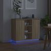 vidaXL LED-Sideboard Sonoma-Eiche 90 x 32 x 75 cm Holzwerkstoff