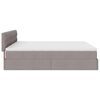vidaXL Ottoman-Bett mit Matratzen Taupe 160x200 cm Stoff