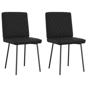 vidaXL Esszimmerst&uuml;hle 2 Stk. Schwarz Kunstleder