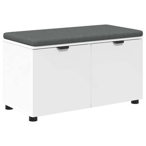vidaXL Flurbank mit Kissen mit Regal mit Speicher Wei&szlig; 80 x 38 x 46 cm