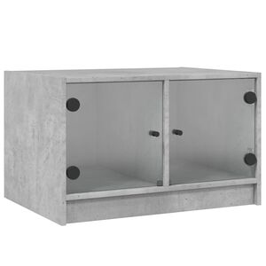 vidaXL Couchtisch mit Glast&uuml;ren Betongrau 68x50x42 cm