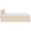 vidaXL Ottoman-Bett mit Matratze Creme 200x200 cm Stoff