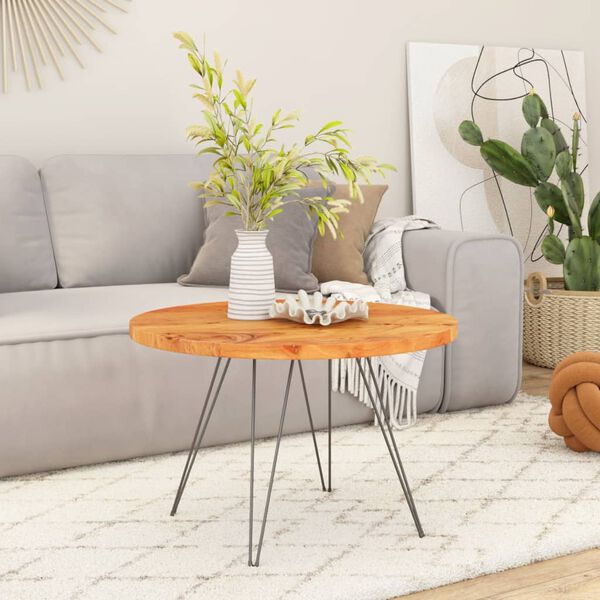 vidaXL Tischplatte &Oslash;90x2,5 cm Rund Massivholz Akazie