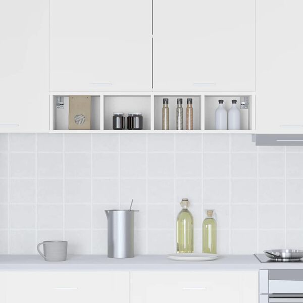 vidaXL H&auml;ngeschrank mit Speicher Wei&szlig; 20 x 29,5 x 100 cm Holzwerkstoff