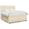 vidaXL Boxspringbett mit Matratze Creme 180x200 cm Stoff
