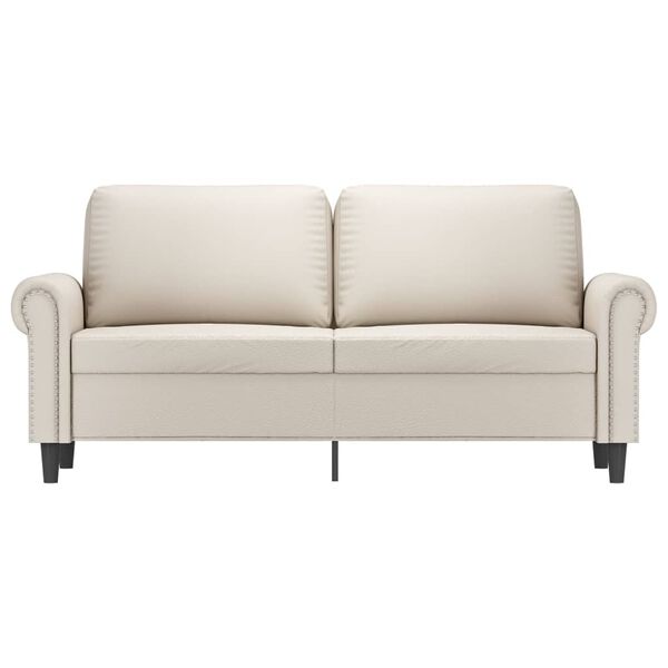 vidaXL 2-Sitzer-Sofa Creme 140 cm Kunstleder