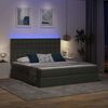 vidaXL Bett mit LED-Lichtleisten Dunkelgrau 180 x 200 cm Stoff