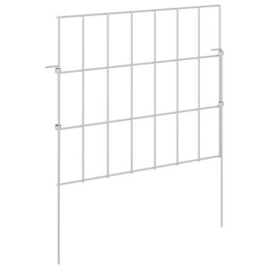 vidaXL Gartenzaun mit Pf&auml;hlen 12 pcs 35 x 30 cm Mesh Verzinkter Stahl