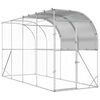 vidaXL H&uuml;hnerstall gegen die Wand Silber 400 x 100 x 215 cm