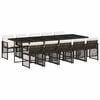 vidaXL 11-tlg. Garten-Essgruppe mit Kissen Braun Poly Rattan
