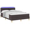 vidaXL LED Boxspringbett mit Matratze Dunkelbraun 140 x 190 cm Stoff