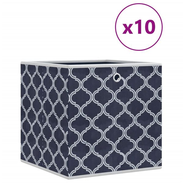 vidaXL Faltboxen 10 Stk. Blau 32x32x32 cm Vlies