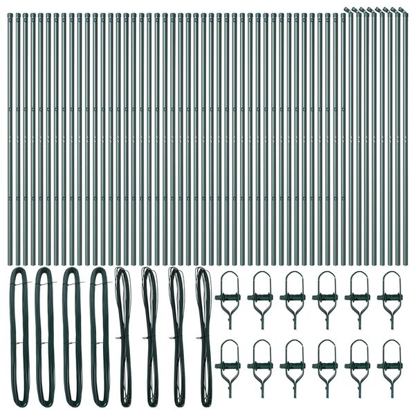 vidaXL Zaunpfosten 52 pcs Gr&uuml;n 3,2 x 3,2 x 190 cm