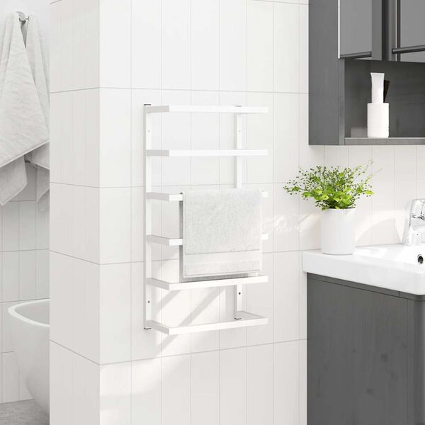 vidaXL Handtuchst&auml;nder Wei&szlig; 24x12x48 cm Stahl