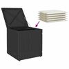vidaXL Gartenhocker mit Kissen 2 Stk. Schwarz 40x40x43 cm Poly Rattan