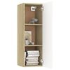 vidaXL TV-Schrank Wei&szlig; Sonoma-Eiche 30,5x30x90 cm Holzwerkstoff
