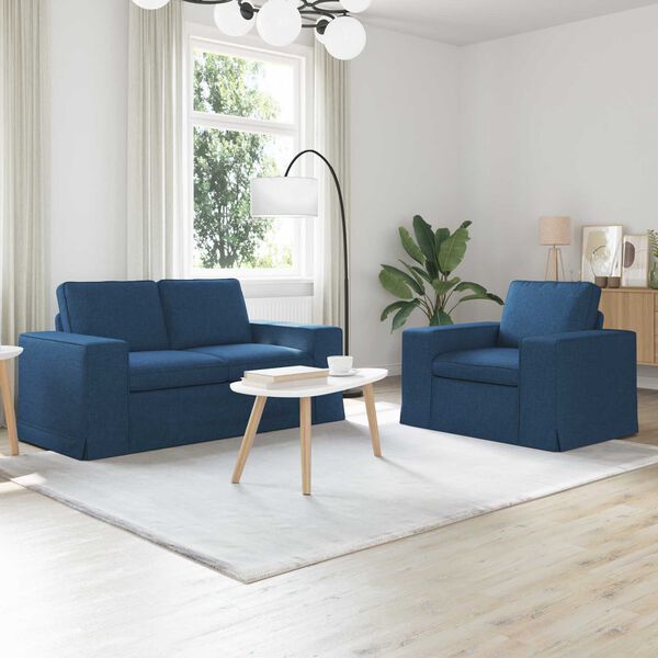 vidaXL Sofa 2 pcs Blau Gesamtabmessungen: 162 x 80 x 82 cm (B x T x H)