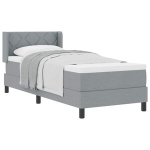 vidaXL Boxspringbett mit Matratze Hellgrau 200 x 80 cm Polyester