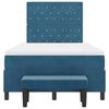 vidaXL Boxspringbett mit Matratze Dunkelblau 120 x 200 cm Samt