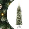 vidaXL K&uuml;nstlicher schlanker Weihnachtsbaum Gr&uuml;n und Wei&szlig; 150 cm