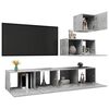 vidaXL 4-tlg. TV-Schrank-Set Betongrau Holzwerkstoff