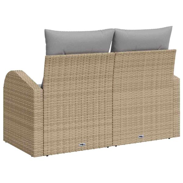 vidaXL Gartensofa Beige 124 x 62 x 69cm Poly-Rattan