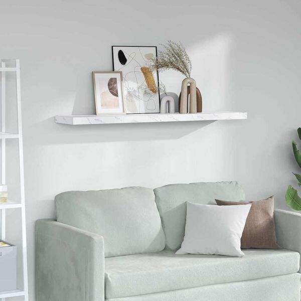 vidaXL Wandregal Wei&szlig; Marmor 120 x 23,5 x 4 cm Holzwerkstoff