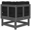 vidaXL Ecksofas mit Kissen 2 Stk. Grau Massivholz Kiefer