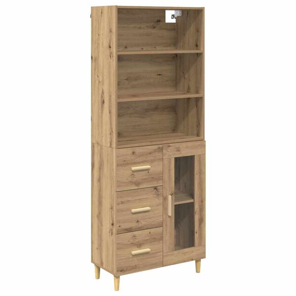 vidaXL Highboard Artisan-Eiche 69,5 x 34 x 180 cm Holzwerkstoff