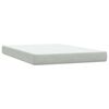 vidaXL Boxspringbett mit Matratze Hellgrau 160x210 cm Samt