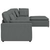 vidaXL Modulares Sofa mit Fußhocker Kissen Stoff Dunkelgrau