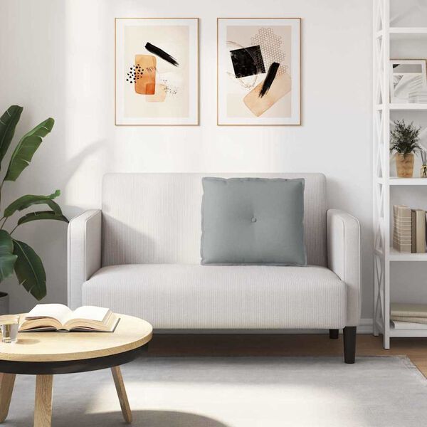 vidaXL R&uuml;ckenkissen Hellgrau 60 x 19 x 50 cm Stoff