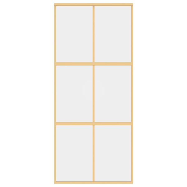 vidaXL Schiebet&uuml;r Golden 90x205 cm ESG-Klarglas und Aluminium