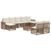 vidaXL Gartensofa-set 10 pcs Beige und Cremewei&szlig; Poly-Rattan