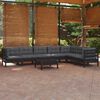 vidaXL 8-tlg. Garten-Lounge-Set mit Kissen Schwarz Massivholz Kiefer