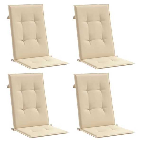 vidaXL Gartenstuhlauflagen für Hochlehner 4Stk. Beige 120x50x3cm Stoff