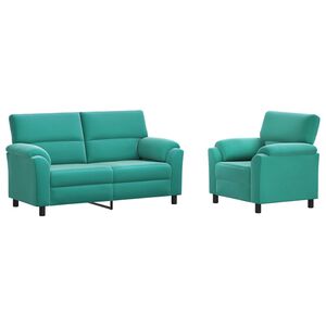 vidaXL Sofa-Set 2 pcs T&uuml;rkis Samt