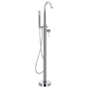 vidaXL Freistehende Badewannenarmatur Edelstahl 118,5 cm