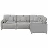 vidaXL Modulares Sofa mit Kissen Stoff Wolkengrau