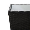 vidaXL 3-tlg. Bistro-Set mit Kissen Schwarz Poly Rattan und Glas