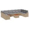 vidaXL Gartensofa-set 11 stk. Beige und Hellgrau Poly-Rattan