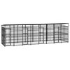 vidaXL Outdoor-Hundezwinger mit Dach Stahl 14,75 m²