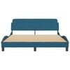 vidaXL Bettgestell mit Kopfteil "Dover" Blau 160x200 cm Samt