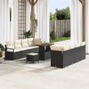vidaXL Garten-Sofa-Set mit Kissen Schwarz und Creme 90 x 55 x 71 cm