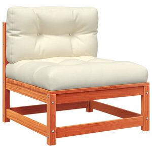 vidaXL Gartensofa ohne Armlehnen mit Kissen Wachsbraun Kiefernholz