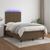 vidaXL Boxspringbett mit Matratze & LED Dunkelbraun 120x190 cm Stoff