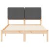 vidaXL Bettgestell mit gepolstertem Kopfteil Dunkelgrau 135 x 190 cm