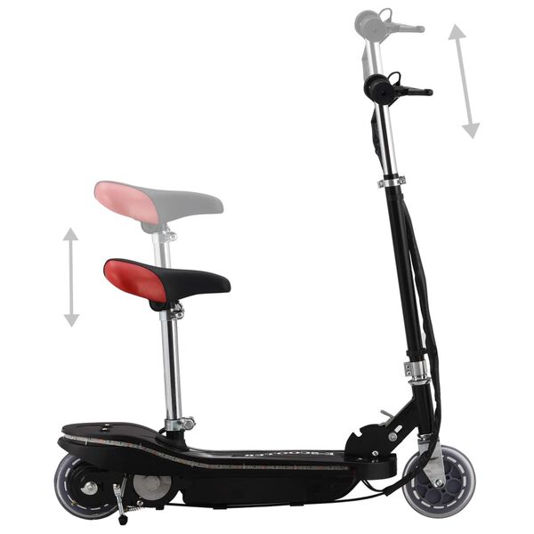 vidaXL E-Scooter für Kinder mit Sitz und LED 120 W Schwarz
